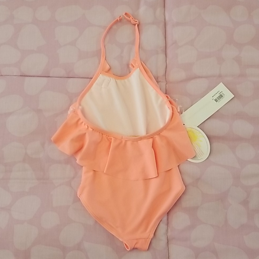 NWT Kate Mack Coral Halter 1 Piece Swimsuit Sz 2T - Picture 11 of 14